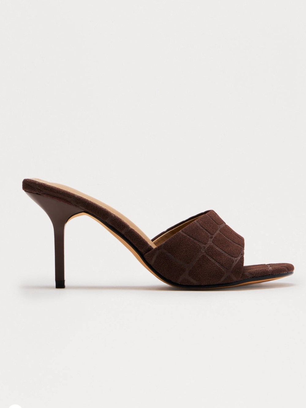 Faux Fur Stiletto Heels — Chocolate Brown Women’s Mules
